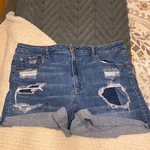 American eagle super hi-rise shortie shorts